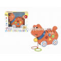 Cute Cartoon Dog Pull Line Jouets, train en plastique avec Bell